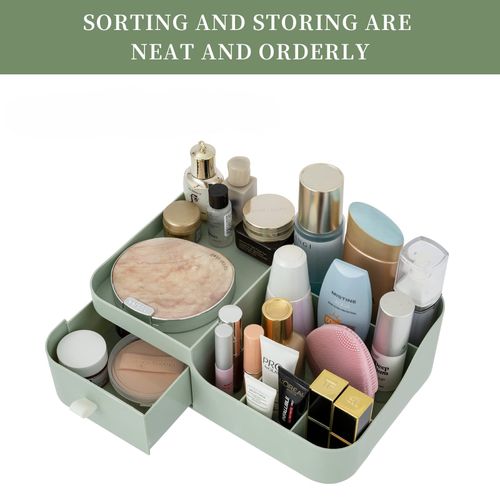 Organizer Na Kosmetyki Biurko Z Szufladą Zielony Pojemnik 26x17 Cm Duży na Arena.pl