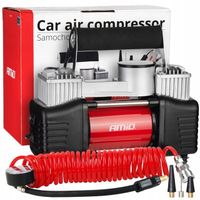 Solidny kompresor samochodowy dwutłokowy AMIO 01136 12 V