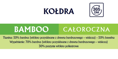 Kołdra całoroczna 135x200cm BAMBOO | Senna Home na Arena.pl
