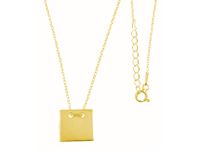 Delikatny pozłacany srebrny naszyjnik gwiazd celebrytka pełny kwadrat sqare srebro 925 FL150NG