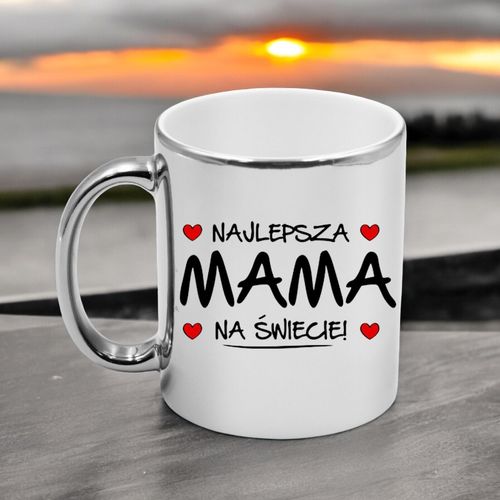 KUBEK SREBRNY PREMIUM Z NADRUKIEM DLA MAMY PREZENT DZIEŃ MATKI na Arena.pl