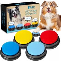 4x Dźwiękowe mówiące PRZYCISKI DLA PSA ZABAWKA DO szkolenia nauki zabawy