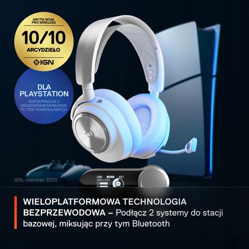 Słuchawki SteelSeries Arctis Nova Pro Wireless P White na Arena.pl