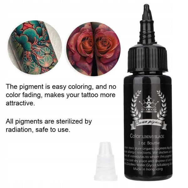 TUSZ DO TATUAŻU LINING BLACK 30ml CZARNY zdjęcie 5