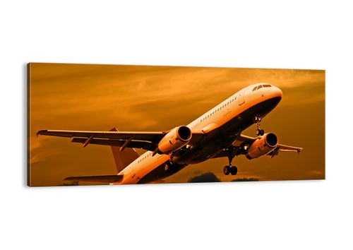Obraz Na Płótnie - Samolot Start - 120X50 Cm - Ab120X50-0368 na Arena.pl