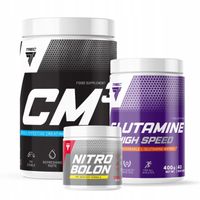TREC CM3 500G TCM TREC NITROBOLON 300g TREC GLUTAMINE 400g zestaw