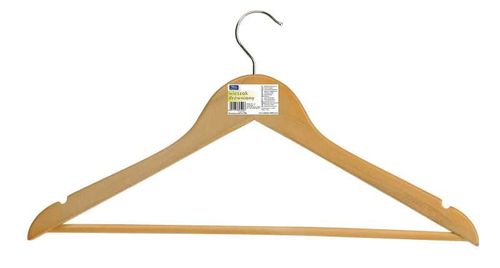 Wieszak drewniany na ubrania z poprzeczką na spodnie na Arena.pl