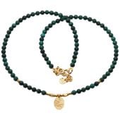 Naszyjnik z blaszką - Malachit i srebro złocone