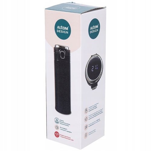 ALTOM KUBEK TERMICZNY TERMOS DO SAMOCHODU PODRÓŻNY WYŚWIETLACZ LCD 420 ML na Arena.pl