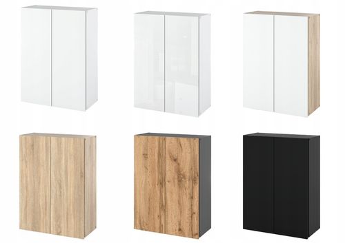 SZAFKA ŁAZIENKOWA WISZĄCA 60CM BIAŁA MATOWA DWUDRZWIOWA BEZUCHYWTOWA na Arena.pl