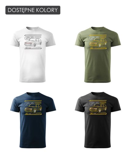 Koszulka z samochodem VW Golf 2 II męska czarna REGULAR XL na Arena.pl