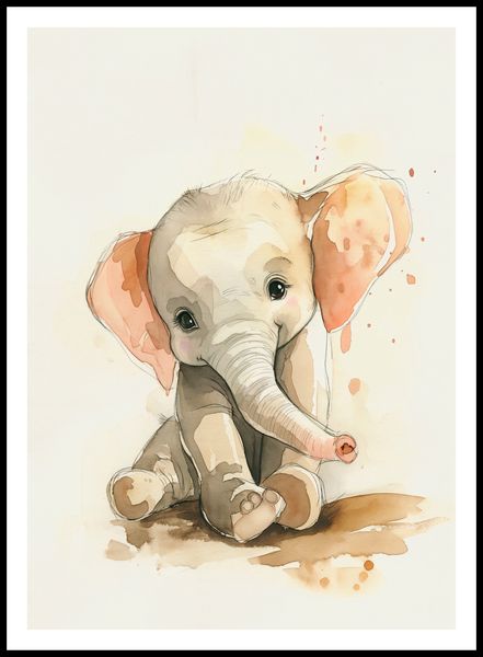Plakat 64x90cm Siwy Słonik zdjęcie 3
