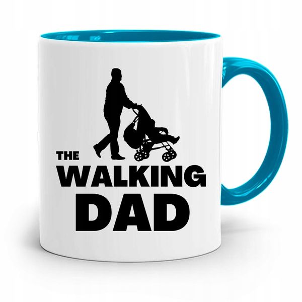 Kubek Błękitny Dla Taty Ojca The Walking Dad Z Nadrukiem Ze Zdjęciem zdjęcie 1