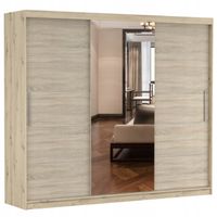 Szafa przesuwna ALBA I 250x61 ARTISAN/SONOMA+LUSTRO półki PRODUCENT