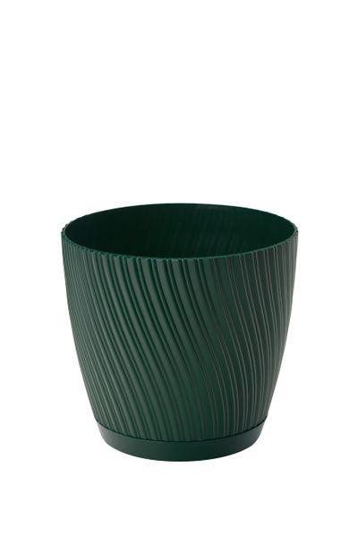 Doniczka okrągła Mika 15 z podstawką | Leśny mech, Kształt Okrągły, Wymiary 14.8x13.7 cm, Kolor Leśny mech, Form-Plastik zdjęcie 1