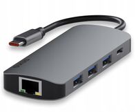 Hub Usb C 8w1 Stacja Dokująca 100W HDMI 4K 60Hz 3xUSB LAN SD DEKO BUSINESS
