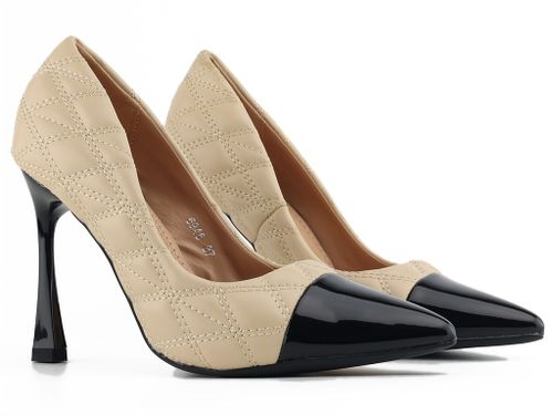 Beżowe matowe szpilki damskie 40 na Arena.pl