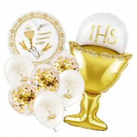 Zestaw balonów komunijnych balony komunijne dekoracje ozdoby na Komunię hel