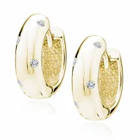 KLASYCZNE POZŁACANE SREBRNE KOLCZYKI KOŁA KÓŁKA KÓŁECZKA BIAŁE CYRKONIE