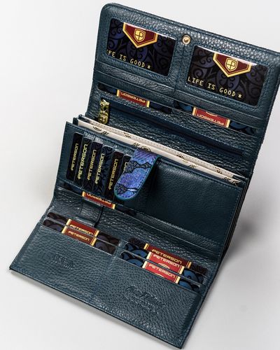 duży portfel damski ze skóry naturalnej na zatrzask - peterson na Arena.pl