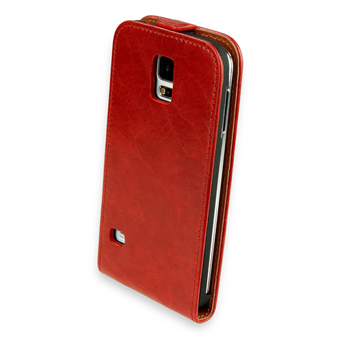 Etui FLAP do Iphone SE/5S/5, czerwone/koniak na Arena.pl
