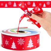 Wstążka Świąteczna Tasiemka Kokardka Renifer Pakowanie  Prezentu