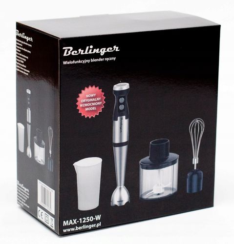 Blender ręczny robot kuchenny 1250W | metalowy mikser, malakser, na Arena.pl