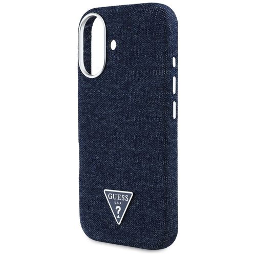 Etui Guess Denim Triangle Logo MagSafe do iPhone 16 niebieski na Arena.pl