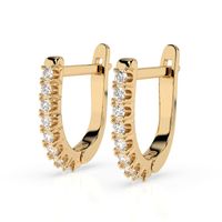 kolczyki z żółtego srebra 925 z diamentem (brylantem) 0,32 ct lab