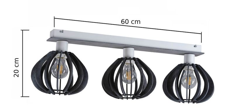 Lampa sufitowa 3xE27 NICOLETA GREY 833 zdjęcie 3