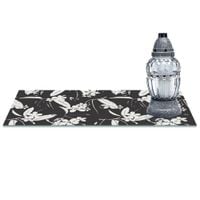 SZKLANA PODSTAWKA POD ZNICZE z dedykacją 60x20cm Kwiaty 363c