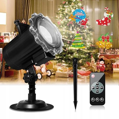 ŚWIĄTECZNY PROJEKTOR LED LASEROWY 16 slajdów 64 MOTYWÓW z pilotem na Arena.pl