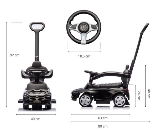Milly Mally Pojazd z rączką MERCEDES C-Class Deluxe Black na Arena.pl