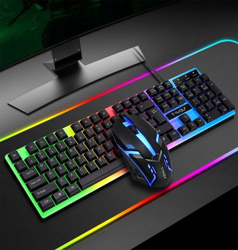 GAMINGOWA KLAWIATURA MYSZ-KA PODŚWIETLANA LED RGB na Arena.pl