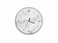 ZEGAR SZKLANY OKRĄGŁY - Marmur szary