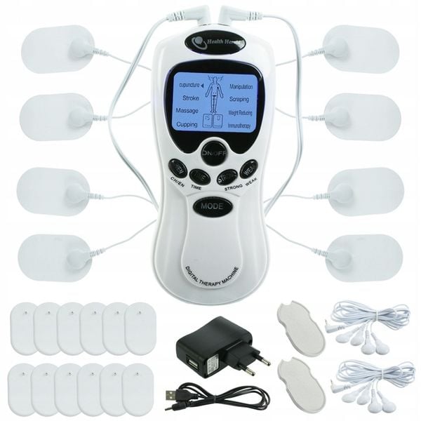 ELEKTROSTYMULATOR MIĘŚNI I NERWÓW TENS EMS ZESTAW ELEKTRODY PADY 2 KANAŁY zdjęcie 1