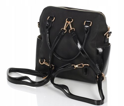 Monnari Czarna torebka listonoszka KUFEREK do ręki i plecak w jednym 3w1 na Arena.pl