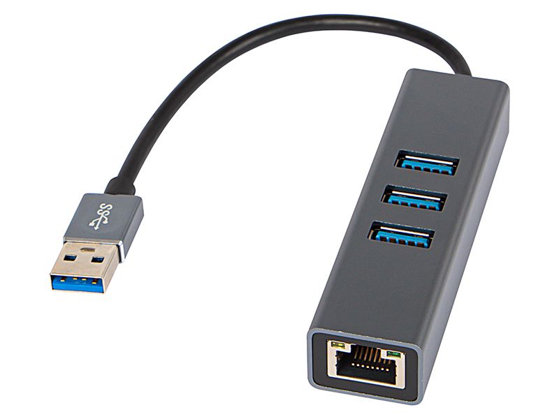 Karta sieciowa USB-C RJ45+3xUSB kabel zdjęcie 1