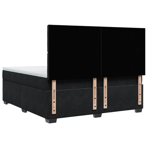 Łóżko kontynentalne z materacem, czarne, 180x200 cm, aksamit na Arena.pl