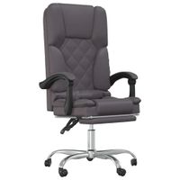Rozkładane, masujące krzesło biurowe, szare, sztuczna skóra