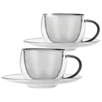 2x Filiżanka TERMICZNA z podwójną ścianką do kawy espresso filiżanki 90 ml