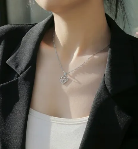 SREBRNY NASZYJNIK SERCE SREBRO 925 ŁAŃCUSZEK DAMSKI Z ZAWIESZKĄ GRAWER na Arena.pl