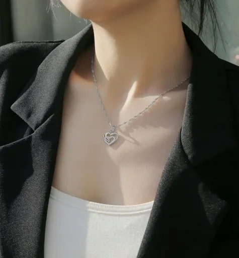 SREBRNY NASZYJNIK SERCE SREBRO 925 ŁAŃCUSZEK DAMSKI Z ZAWIESZKĄ GRAWER zdjęcie 9