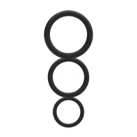 shots toys pierścień silikonowy okrągły 3 rozmiary czarny