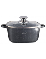 Garnek marmurkowy kwadratowy kamienny 2.8L 20cm indukcja na gaz KINGHOFF
