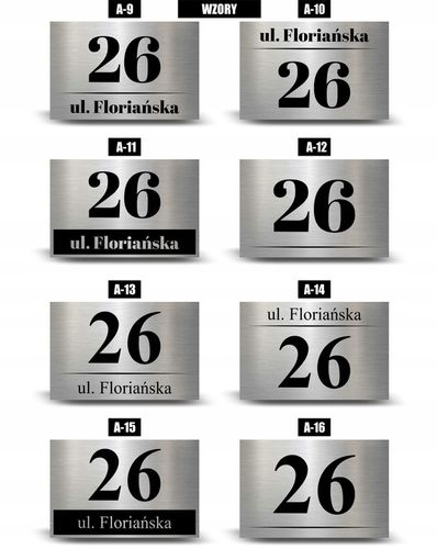 Tabliczka adresowa z numerem domu Tablica NIERDZEWNA Numer na dom na Arena.pl