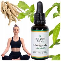 ASHWAGANDHA KROPLE MOCNY EKSTRAKT 10% WITANOLIDÓW NERWY STRES SPOKÓJ 30 ML
