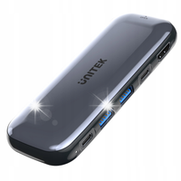 Unitek HUB USB Typ-C -> USB 3.1/Typ-C 10Gbps M.2 HDMI 4K 100W szary