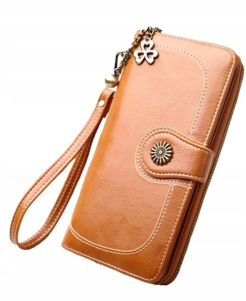 Portfel Damski Skórzany Duży Ażurowy zdjęcie 5