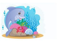 60X40CM DELFIN KRABIK DNIE MORZA OBRAZ